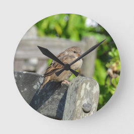 Cheeky Sparrow Runde Wanduhr