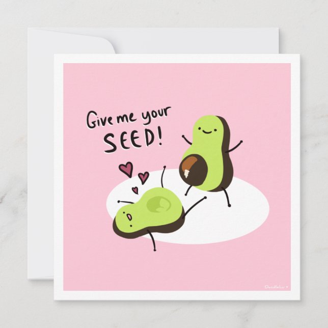 Cheeky Valentines Avocado Feiertagskarte (Vorderseite)