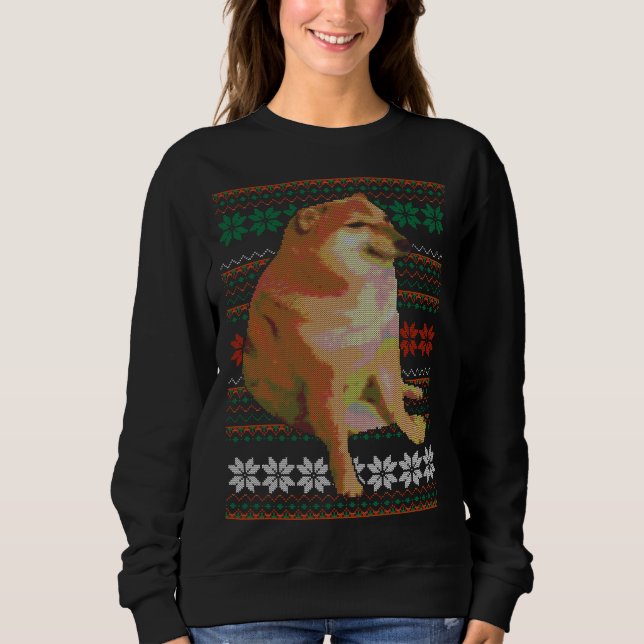 Cheems Ugly Christmas Sweater Doge Meme Design Sweatshirt (Vorderseite)