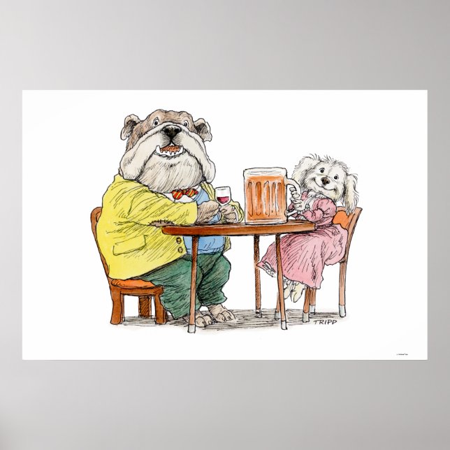 Cheer Beer Dog Couple Print Poster (Vorne)