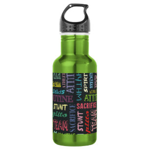 Cheer Begriffe auf der Tafel Trinkflasche
