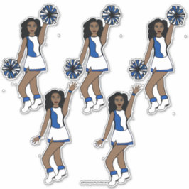 Cheer Blue 14 Zoll x 14 Zoll Vinyl Stickers #1 Aufkleber