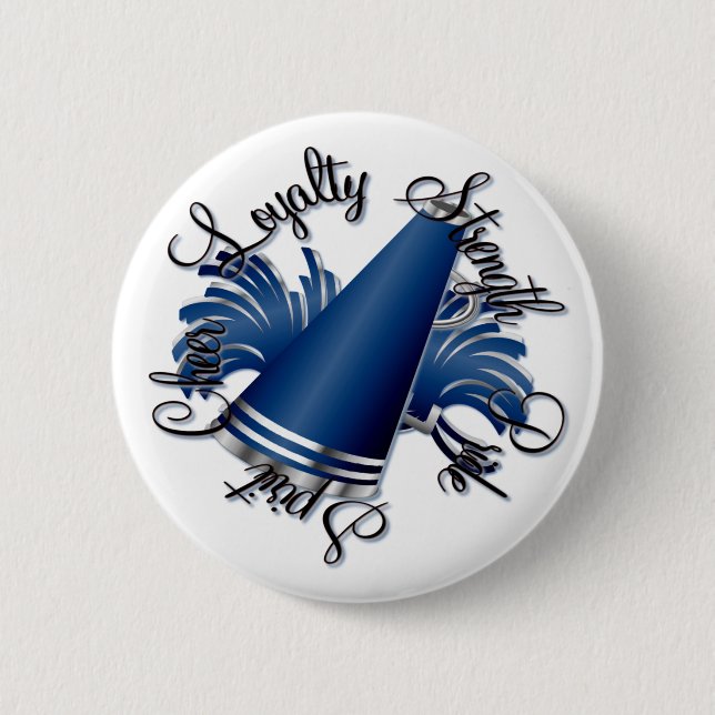 Cheer Blue und Silver Qualities Button (Vorderseite)