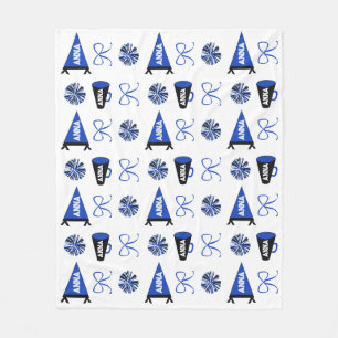 Cheer Camp Blau und Schwarz Cheerleading-Pompom Fleecedecke