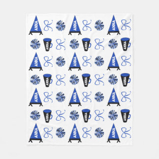 Cheer Camp Blau und Schwarz Cheerleading-Pompom Fleecedecke