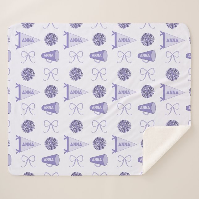 Cheer Camp Lila Cheerleadering Pompom Travel Sherpadecke (Vorderseite (Horizontal))