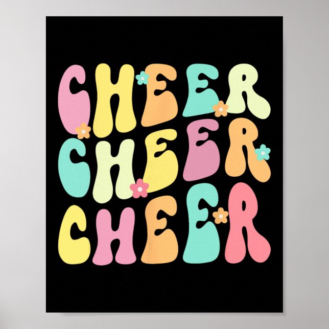 Cheer Cheer Cheer Groovy Retro  Poster (Vorne)