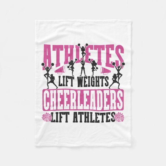 Cheer Cheerleading Athletes Lift Weights Cheerlead Fleecedecke (Vorderseite)
