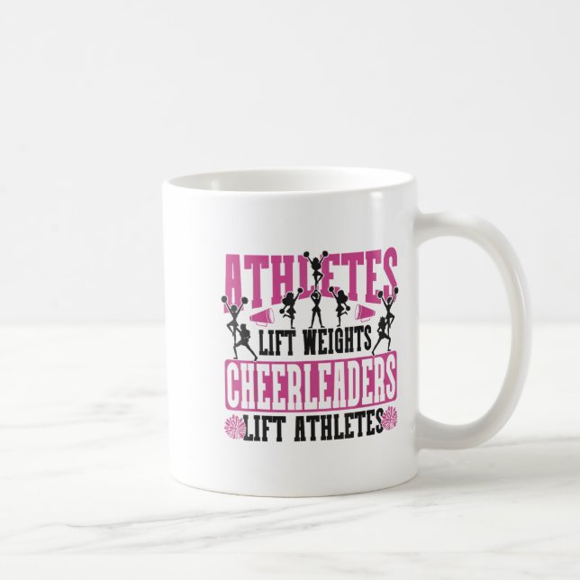 Cheer Cheerleading Athletes Lift Weights Cheerlead Kaffeetasse (Rechts)