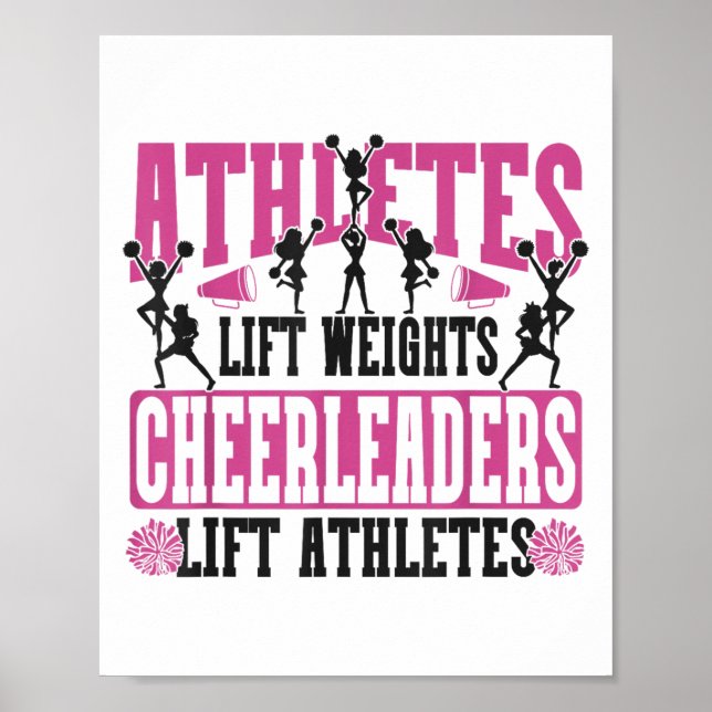 Cheer Cheerleading Athletes Lift Weights Cheerlead Poster (Vorne)