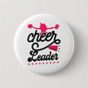 Cheer Cheerleading Cheerleader  Button