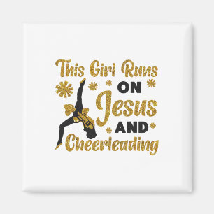 Cheer Cheerleading Jesus Glaube Christlich Dieses  Magnet