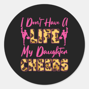 Cheer Cheerleading Mama Papa Mutter Vater Tochter Runder Aufkleber