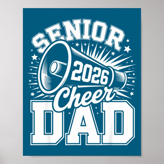 Cheer Class Senior 2026 Proud 2026 Dad Cheerleader Poster (Vorne)