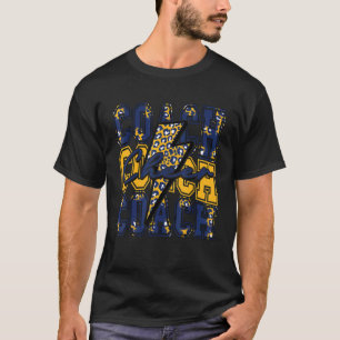 Cheer Coach Blitz Cheer Leopard Navy Gold T-Shirt