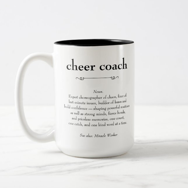 Cheer Coach Definition Danke Geschenk Zweifarbige Tasse (Links)