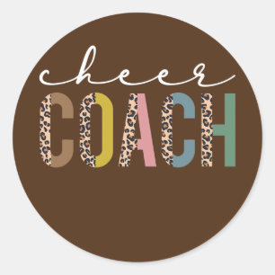 Cheer Coach Leopard Bester Cheer Coach je Runder Aufkleber