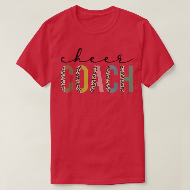 Cheer Coach Leopard Cheerleader Props Niedlich Che T-Shirt (Design vorne)