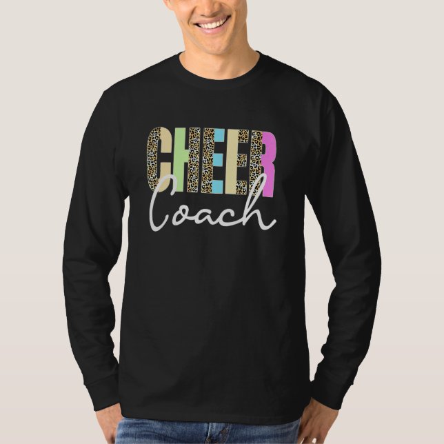 Cheer Coach Leopard Cheerleading Cute Cheer Coach T-Shirt (Vorderseite)