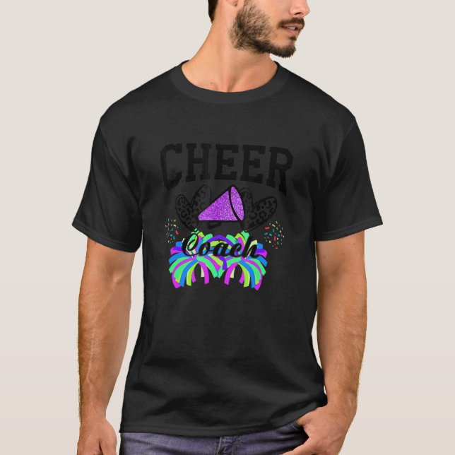 Cheer Coach Leopard Cheerleading Cute Cheer For Co T-Shirt (Vorderseite)