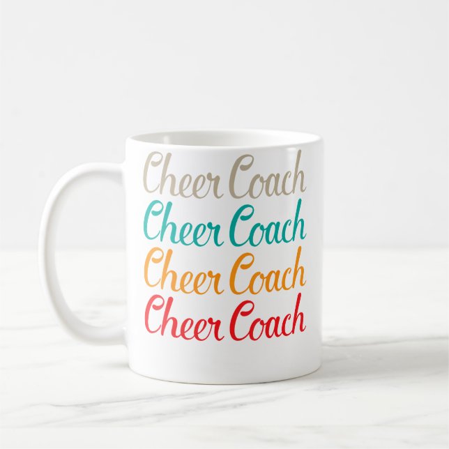 Cheer Coach Typography For Cheerleading Co Kaffeetasse (Links)