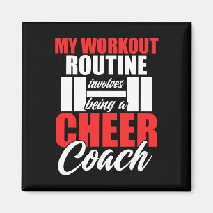 Cheer Coach Workout Cheerleading Cheering Mannscha Magnet