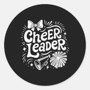 Cheer Coquette Bogen Cheerleading Liebhaber Cheerl Runder Aufkleber