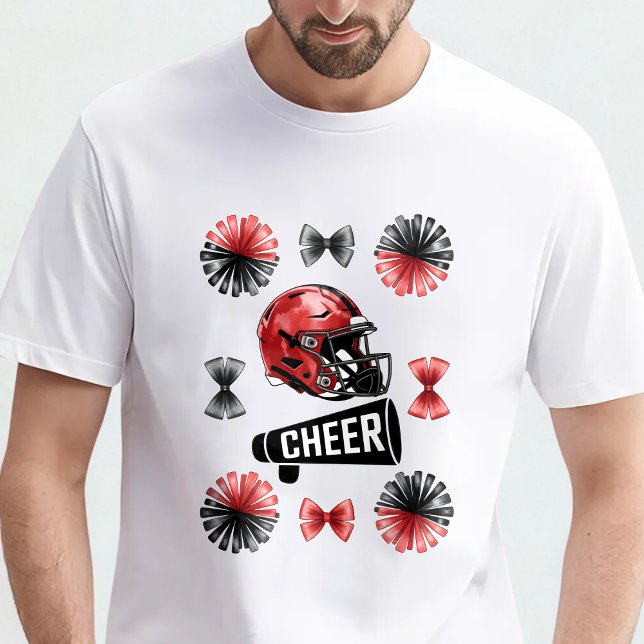 Cheer Coquette Bow American Football Herbst T-Shirt (Von Creator hochgeladen)