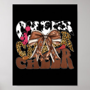 Cheer Coquette Footll Bow Game Day Women Girls Kin Poster
