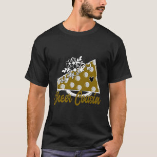 Cheer Cousin Shirt Gold Megaphone Herz Blume Acc