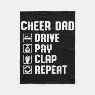 Cheer Dad Drive Pay Klatschen Wiederholen Cheerlea Fleecedecke