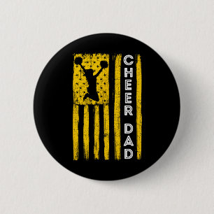 Cheer Dad Gelbe Cheerleading-Flagge Button