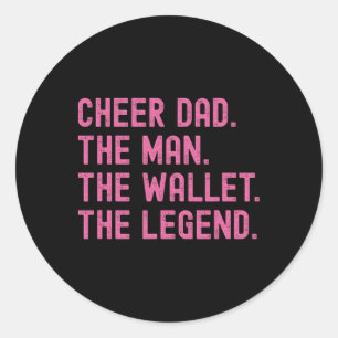 Cheer Dad Lustig Vintage Cheerleading Mann Briefta Runder Aufkleber