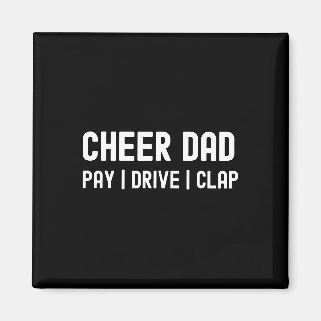 Cheer Dad Lustig Zahlen Fahrt Klatschen Cheerleadi Magnet (Vorne)