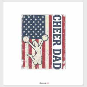 Cheer Dad Patriotisches Amerikanisches Flagge Vekt Aufkleber