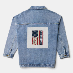 Cheer Dad Patriotisches Amerikanisches Flagge Vekt Jeansjacke