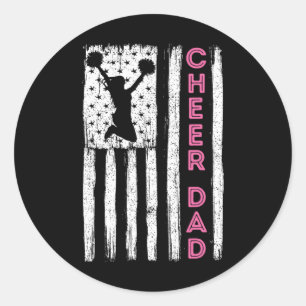 Cheer Dad Pink Cheerleading _1 Runder Aufkleber