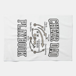 Cheer Dad Playbook Vintage Vector Shirt Design_1 Geschirrtuch