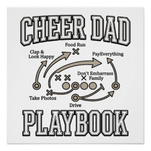 Cheer Dad Playbook Vintage Vector Shirt Design_1 Poster