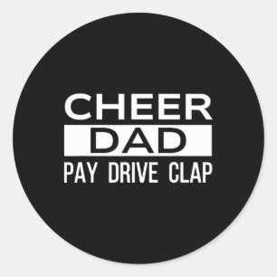 Cheer Dad Schwarz Lustig Zahlen Fahrt Klatschen Ch Runder Aufkleber