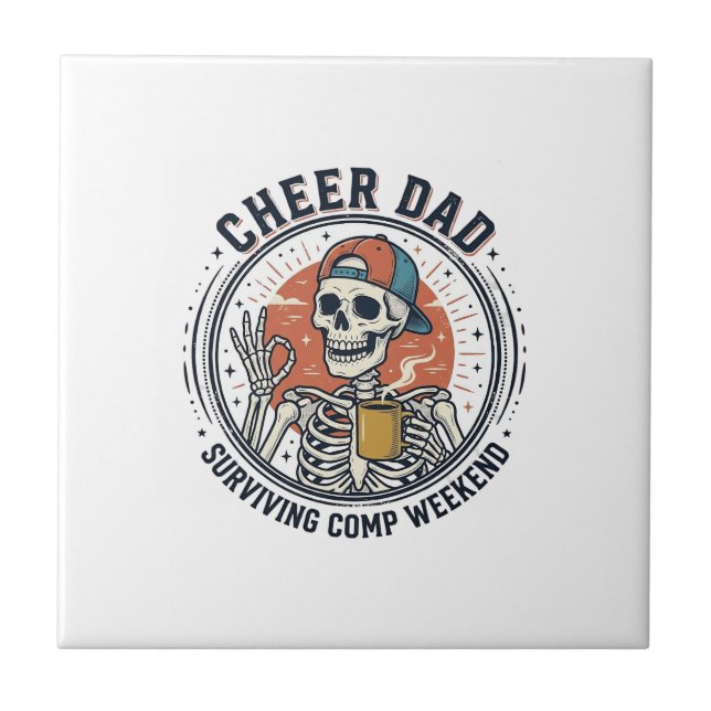 Cheer Dad Surviving Comp Weekend Skeleton Shirt_1 Fliese (Vorderseite)