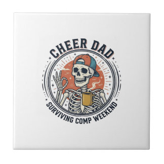 Cheer Dad Surviving Comp Weekend Skeleton Shirt_1 Fliese