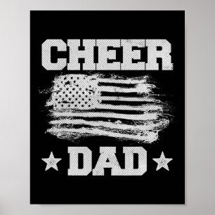Cheer Dad Vintage Amerikanische Flagge Vater Cheer Poster