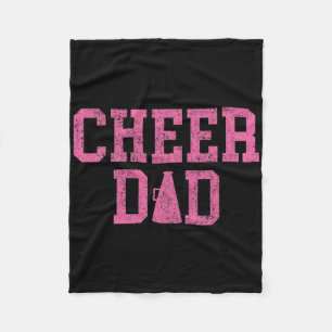 Cheer Dad Vintage Retro Cheerleading Rosa  Fleecedecke
