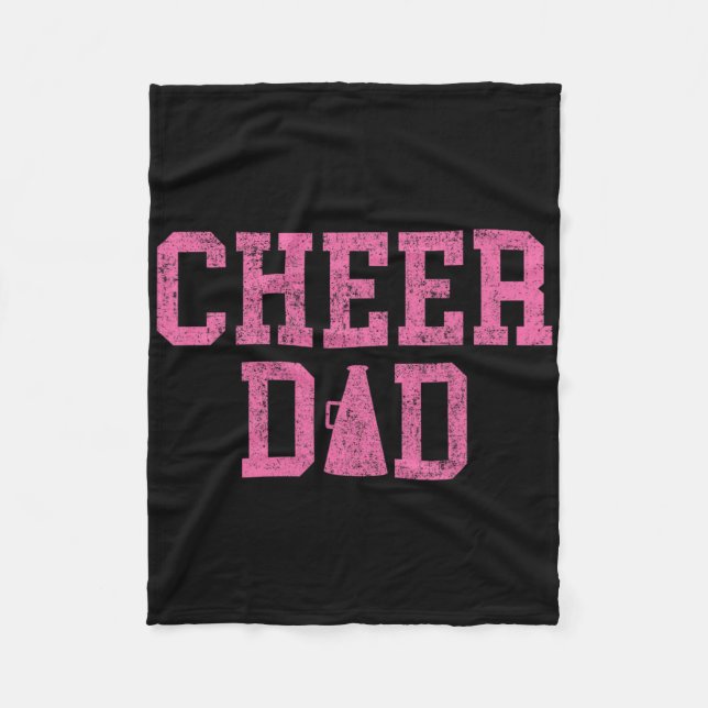 Cheer Dad Vintage Retro Cheerleading Rosa  Fleecedecke (Vorderseite)