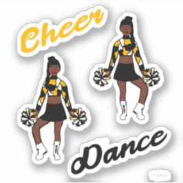Cheer Dance Pom Stickers (Gelbe Camouflage) Aufkleber