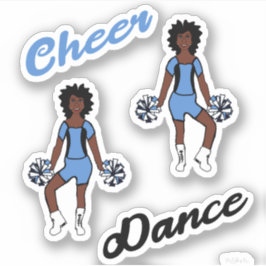 Cheer Dance Pom Stickers (Periwinkle Black) Aufkleber