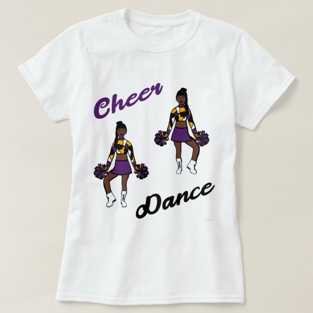 Cheer/Dance T - Shirt (Lila Camouflage) (Design vorne)