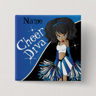 Cheer Diva Cheerleader Girl   DIY Name   Blau Button