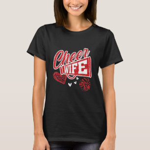 Cheer Ehefrau größter Fan Leoparden-Druck und Pom- T-Shirt